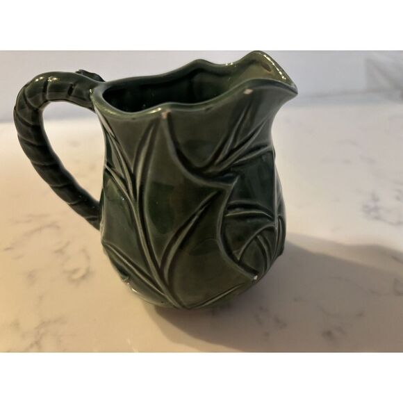 Vintage Lefton Green Holly Berry Creamer 6301 Made in Japan Dated 1970/71 - Picture 3 of 6